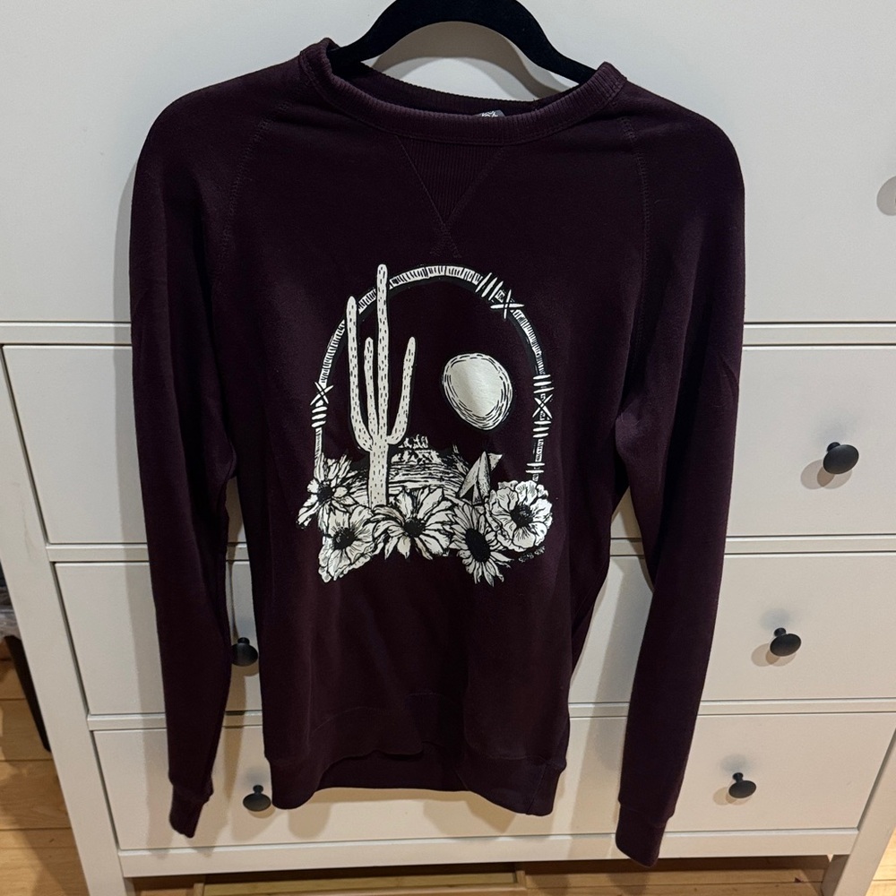 Women's Cactus Graphic Crew Neck Pullover